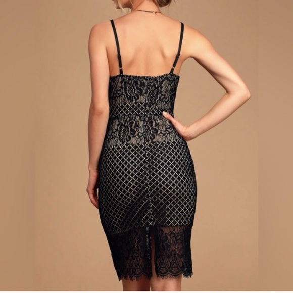 NWT Black Lace Sleeveless Bodycon Midi Dress Medium - Picture 2 of 7